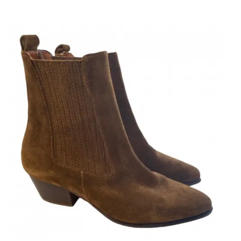 Sandro brown suede booties